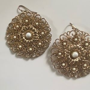 Gold circle hoop dangles